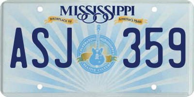 MS license plate ASJ359