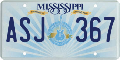 MS license plate ASJ367
