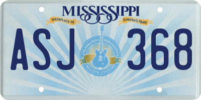 MS license plate ASJ368