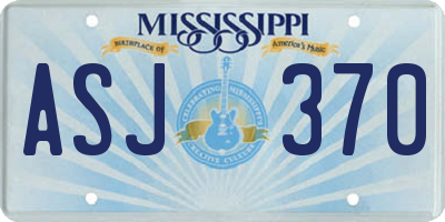 MS license plate ASJ370