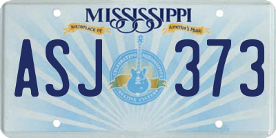 MS license plate ASJ373