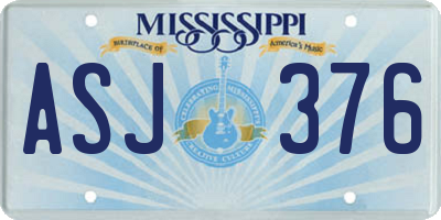 MS license plate ASJ376