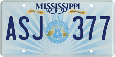 MS license plate ASJ377