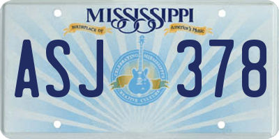 MS license plate ASJ378