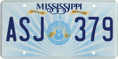 MS license plate ASJ379