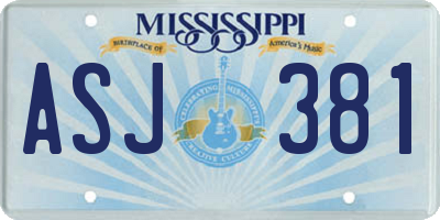MS license plate ASJ381