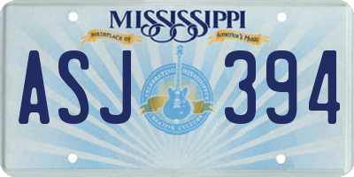 MS license plate ASJ394
