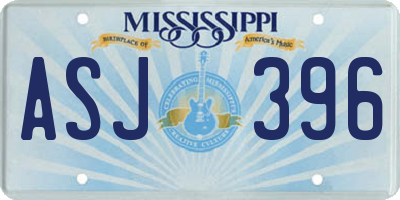 MS license plate ASJ396