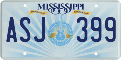 MS license plate ASJ399