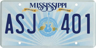 MS license plate ASJ401