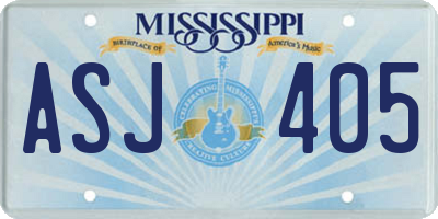 MS license plate ASJ405