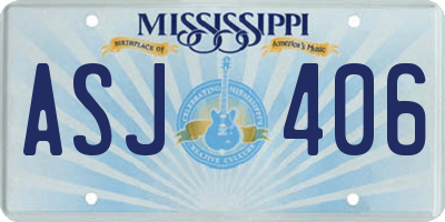 MS license plate ASJ406