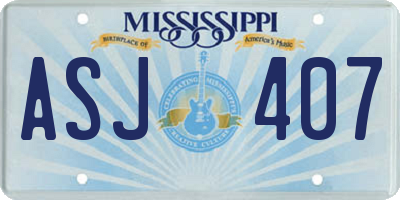 MS license plate ASJ407