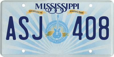 MS license plate ASJ408