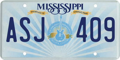 MS license plate ASJ409