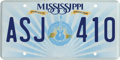 MS license plate ASJ410
