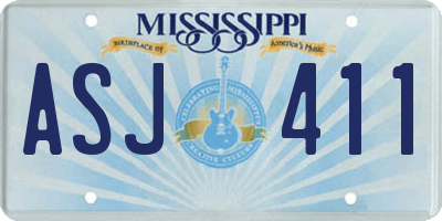 MS license plate ASJ411