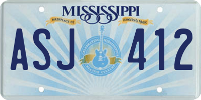 MS license plate ASJ412