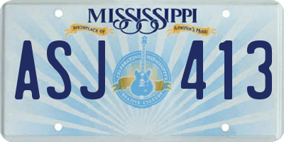 MS license plate ASJ413