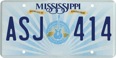 MS license plate ASJ414