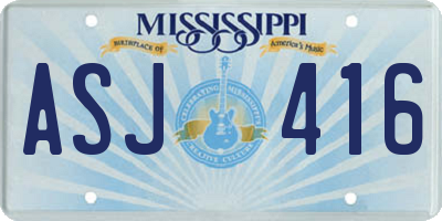 MS license plate ASJ416