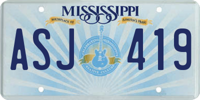 MS license plate ASJ419