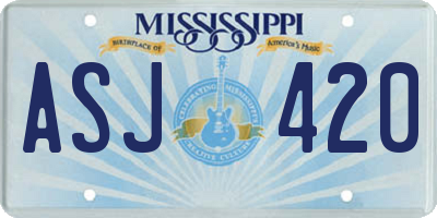 MS license plate ASJ420