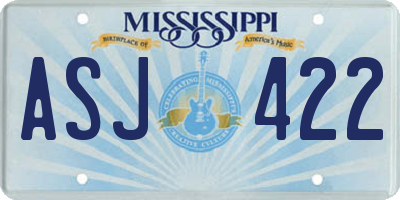 MS license plate ASJ422