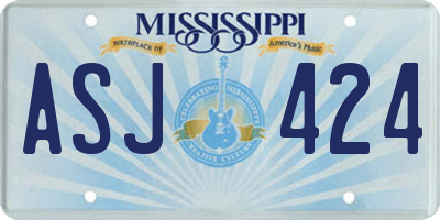MS license plate ASJ424
