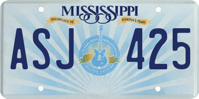 MS license plate ASJ425