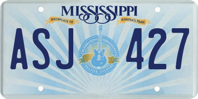 MS license plate ASJ427