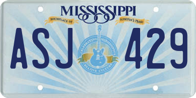 MS license plate ASJ429