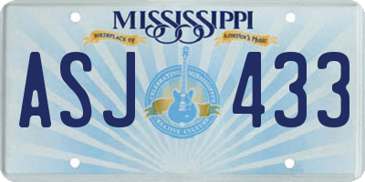 MS license plate ASJ433
