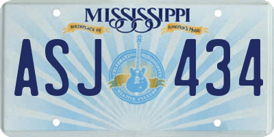 MS license plate ASJ434