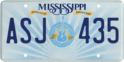 MS license plate ASJ435