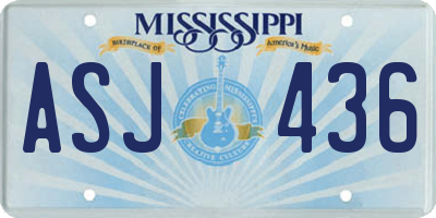 MS license plate ASJ436