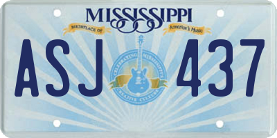 MS license plate ASJ437