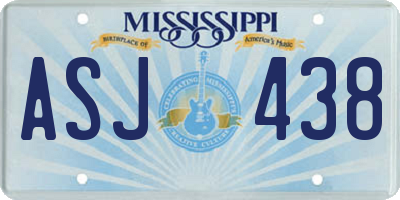 MS license plate ASJ438