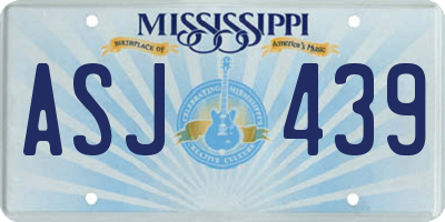 MS license plate ASJ439