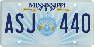 MS license plate ASJ440