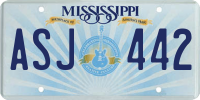 MS license plate ASJ442