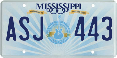 MS license plate ASJ443