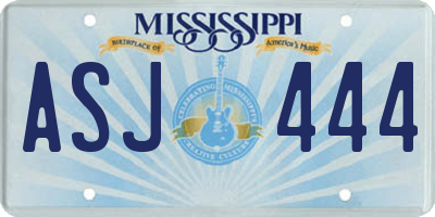 MS license plate ASJ444