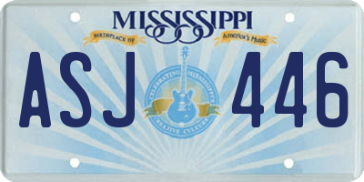 MS license plate ASJ446