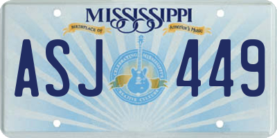 MS license plate ASJ449