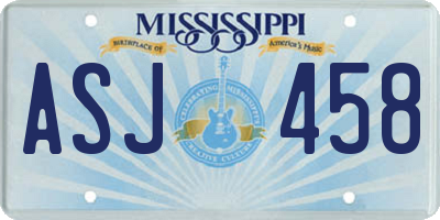 MS license plate ASJ458