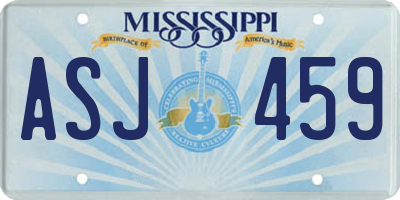 MS license plate ASJ459