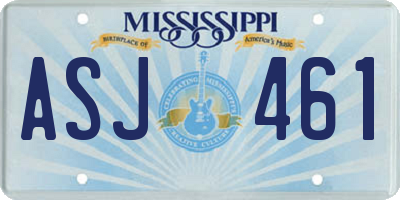 MS license plate ASJ461