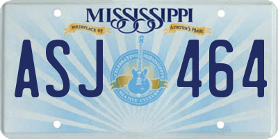 MS license plate ASJ464