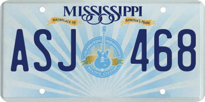 MS license plate ASJ468